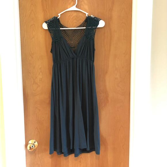 Soprano Green Crochet Back Dress - Picture 1 of 4